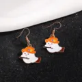 Halloween ghost earrings cute orange witch hat alloy drop earrings funny party jewelry gifts - Orange Hat Broom Ghost Style (YD-301)