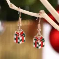 Weihnachtsgeschenk Box Ohrringe festlich rot grün Emaillierte Legierung Schmuck Zubehoer - Weihnachtsgeschenkbox Stil (9.20.2)
