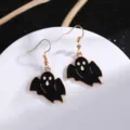 Halloween fantasma orecchini pendenti nero bianco smalto lega gioielli donna - Orecchini Smalto Fantasma Nero Bianco (9.20.4)