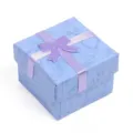 Hellblaue Marmormuster Geschenkbox mit Schleife für Schmuck, Ringe und Ohrringe Aufbewahrung. - 4x4x3.5cm / Blau