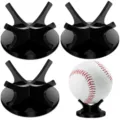 Black acrylic sports ball display stand holder for baseball softball tennis golf sphere. - Single Piece / Black
