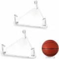 Clear acrylic triangular ball display stand for basketball, football and volleyball. - Clear Triangle Display Stand