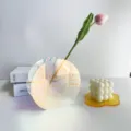 Nordic acrylic iridescent vase aesthetic home decor modern desktop flower arrangement - Iridescent Round 15x14x6cm