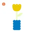 Acrylic cute flower memo clip desk photo holder yellow flower blue wave base variant - 03 Floral Stand