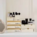 Clear acrylic cosmetic storage box desktop makeup organizer with drawers for dressing table. - Four-Piece Set