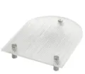 Clear acrylic arched tray with fluted texture and metal legs for modern desktop storage. - Transparent Ripple U-Shape