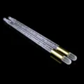 Detailed close-up view of acrylic glowing drumsticks with gold accents and internal bubble design. - 13-Color Starry Style / 395*16mm / Gold
