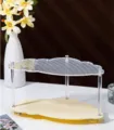 INS Minimalist Acrylic Desktop Perfume Storage Rack Double Tier Cloud Makeup Organizer Box - S / Cream Ripple