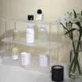 Acrylic desktop storage rack, multi-layer transparent organizer for cosmetics and perfumes. - 3-Layer / Frosted Transparent Column