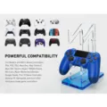 Acrylic game controller stand dual tier desktop mount holder in transparent blue for PS4 PS5 Xbox - Light Blue Double Style