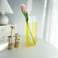 Acrylic vase transparent yellow arch flower vase minimalist desktop decor variant - Transparent Yellow Small Arch
