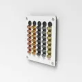 Acrylic wall-mounted coffee capsule holder display rack for home office kitchen bar use - 3mm Wall-Mounted / Black Base White Panel