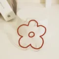 Transparent acrylic flower coaster with cute red outline design, retro style tabletop mat. - Red