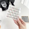 Minimalist acrylic drink coaster with retro argyle pattern, ideal for home decor and photography. - Green Brown Black