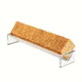 Clear acrylic rectangular biscuit tray, food dessert display stand for restaurant use. - V-shaped Style / 22x7x5cm