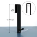 Black over door clothes hook single hook bathroom bedroom coat hook with dimension labels - Black