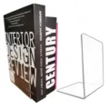 Transparent acrylic bookend L-shaped desktop book stopper clear bookshelf display stand shelf - Transparent L-Shaped