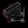 Transparenter Acryl Dreieck Fenster Vogelhaeuschen mit starken Sauknaepfen Futterstelle 15cm - 15cmx15cmx6cm