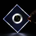 LED glowing acrylic coaster for cocktail bar party, transparent square drink cup mat luminous setup. - Square White