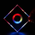 LED glowing acrylic coaster for cocktail bar colorful light square display board. - Square Colorful