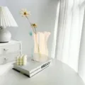 Acrylic Wave Vase Iridescent Clear Desktop Ornament Modern Flower Arrangement Decor - Iridescent