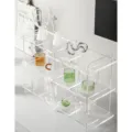 Clear acrylic desktop storage rack modular cup organizer for modern home and neat desk display. - Clear