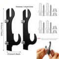 Acrylic samurai sword wall mount stand with installation screws and protective film details. - Black 1 Pair