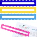 Bunte Lesehilfen Markierungsstreifen Legasthenie Lineal Kunststoff Leseleiste für Kinder - Wellen-Stil / 4er-Set / Mehrfarbig