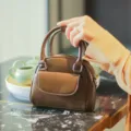 Borsa a mano marrone in pelle stile vintage borsa a tracolla elegante da donna moda - Marrone