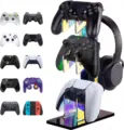 3-Tier Acrylic Game Controller Stand and Desktop Headset Holder for Multiple Controllers - Colorful 3 Layers