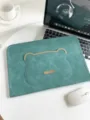 Süße Bärenform Laptoptasche 13 14 15 Zoll PU Leder Schutzhülle für Studenten Neu. - M / Blauer Bär