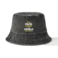 Bob en coton lavé avec impression grand-père espagnol, chapeau de soleil extérieur. - Taille unique / Noir