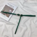 Dark green genuine leather thin belt for women, elegant waist strap for dresses and suits. - Green