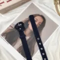 Women denim belt heart buckle stylish jeans accessory for summer casual fashion and daily wear - Dark Blue Denim