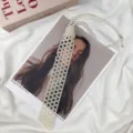 Elegante Perlenkrawatte für Damen, französischer Perlennetz Halsschmuck Hemd Kragen Accessoire. - Weiß