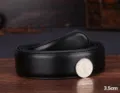 Men's black leather belt strap replacement, 3.5cm width genuine cowhide belt body. - 110cm / 3.50cm / Black