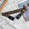 Leopard print elastic buckle-free belt, invisible waist cinch for jeans and trousers. - Leopard Print