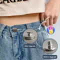 Jeans waist tightening button pin detachable adjustable metal waist buckle for denim pants - Bronze Wheat Emblem