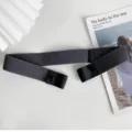 Dark grey elastic waist belt, buckle-free invisible lazy belt for jeans, comfortable fit. - Gray