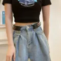Invisible elastic lazy belt for women, adjustable waist tightener for denim jeans. - Coffee Beige Green Red Striped