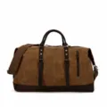 Grote reistas van canvas en vintage leer weekender handtas voor heren zakenreis bagage - Khaki