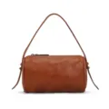 Braune Leder Zylinder Schultertasche, stylische Retro Damen Handtasche für Alltag Pendeln. - Hellbraun