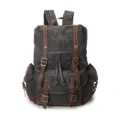 Vintage gewachster Segeltuch Rucksack Große Kapazität Freizeit Reise Tasche für Herren - Grau