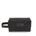 Herren Kulturtasche aus Canvas Vintage Waschbeutel Reise Make-up Tasche mit Griff - Schwarz