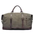 Sac de voyage fourre-tout en toile grande capacité vintage rétro pour homme design. - Vert Militaire
