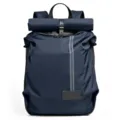 Wasserdichter Nylon Rolltop Rucksack fuer Reisen und taeglichen Studentenalltag. - Blau
