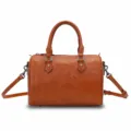 Vintage vegetabil gegerbtes Leder Boston Tasche, stilvolle Damen Umhängetasche Handtasche. - Hellbraun