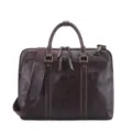 Herren Leder Business Aktentasche Laptop Tasche dunkelbraun Umhängetasche 15,6 Zoll - Dunkel Glänzend
