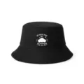 Bob noir avec motif de nuage blanc et texte imprimé français, casquette de soleil décontractée. - Taille unique / Noir