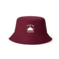 Bob bordeaux avec impression texte blanche et nuage, chapeau de soleil tendance pour plein air. - Taille unique / Bordeaux